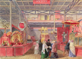 Der indische Hof und Elefantenschmuck, die Große Ausstellung, 1851
